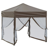 Vidaxl PartyTent pliable avec des parois latérales 2x2 m taupe