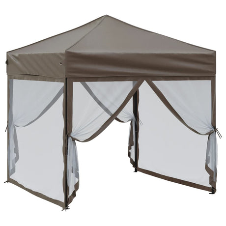 Vidaxl PartyTent pliable avec des parois latérales 2x2 m taupe