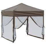 Vidaxl PartyTent sammenleggbar med sidevegger 2x2 m taupe