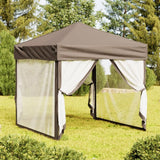 Vidaxl PartyTent pliable avec des parois latérales 2x2 m taupe