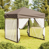 Vidaxl PartyTent sammenleggbar med sidevegger 2x2 m taupe