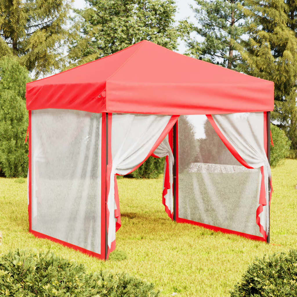 Vidaxl Partytent flappbar mat Säitewänn 2x2 m rout