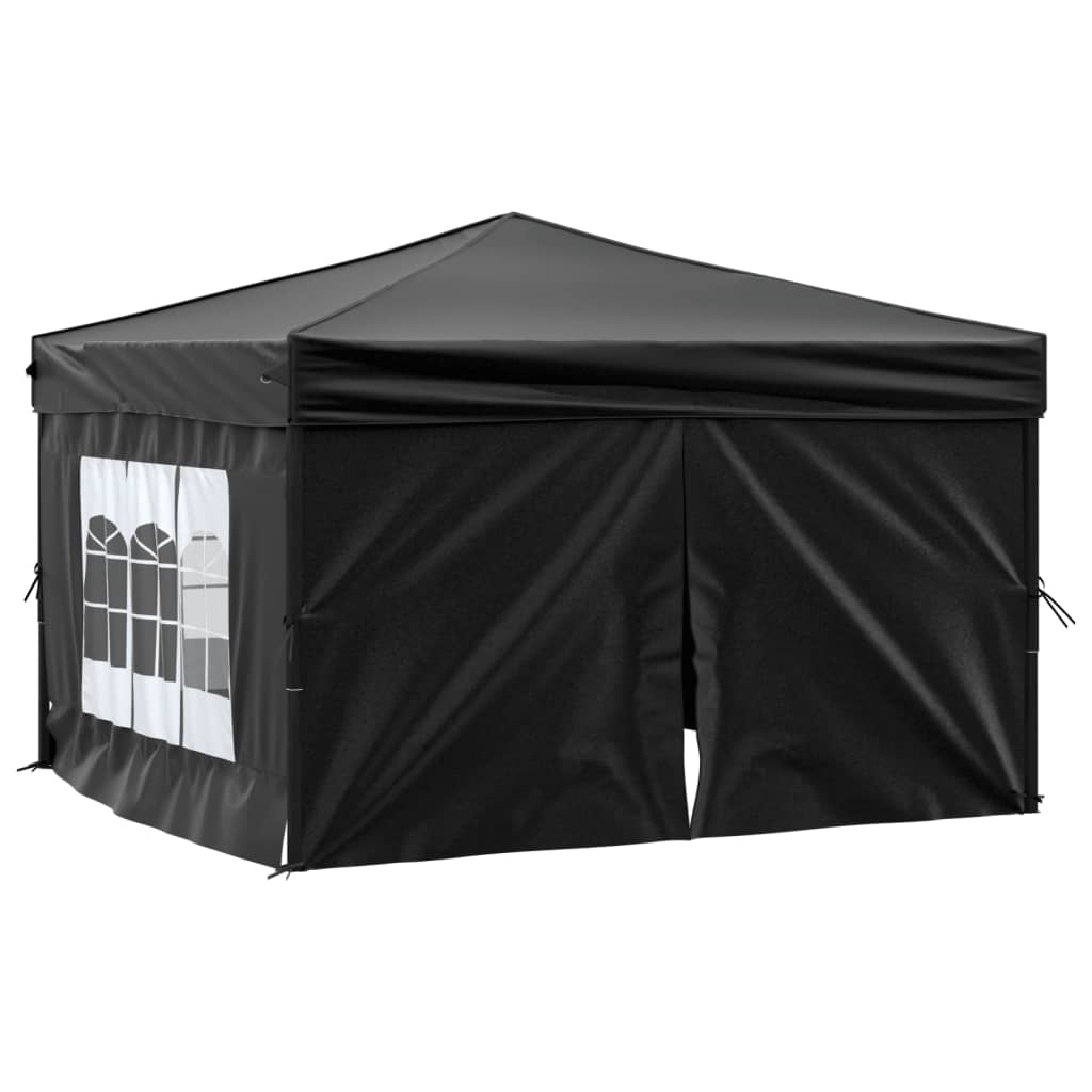 Vidaxl Partytent faltbar mit Seitenwänden 3x3 m schwarz