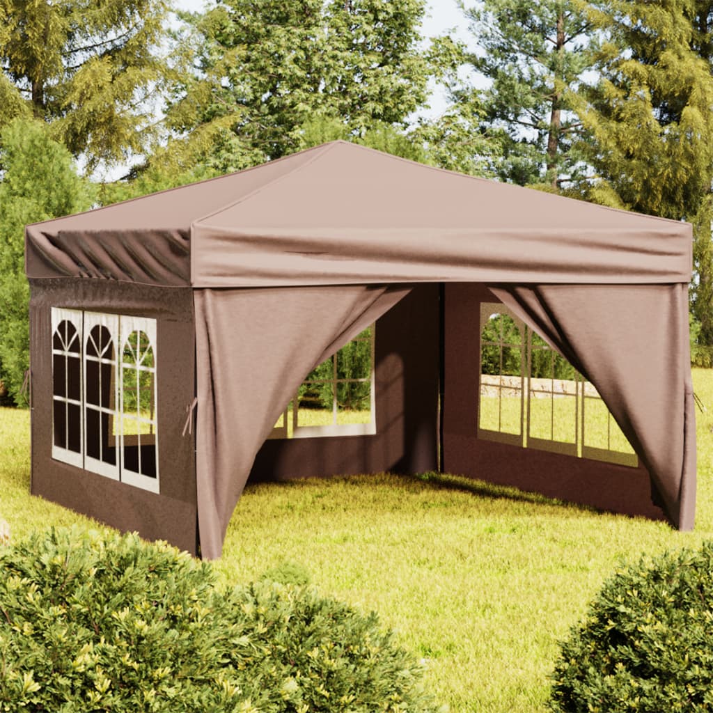 Vidaxl partyTent foldble med sidoväggar 3x3 m taupe