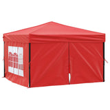 Vidaxl PartyTent pieghevole con pareti laterali 3x3 m rosso