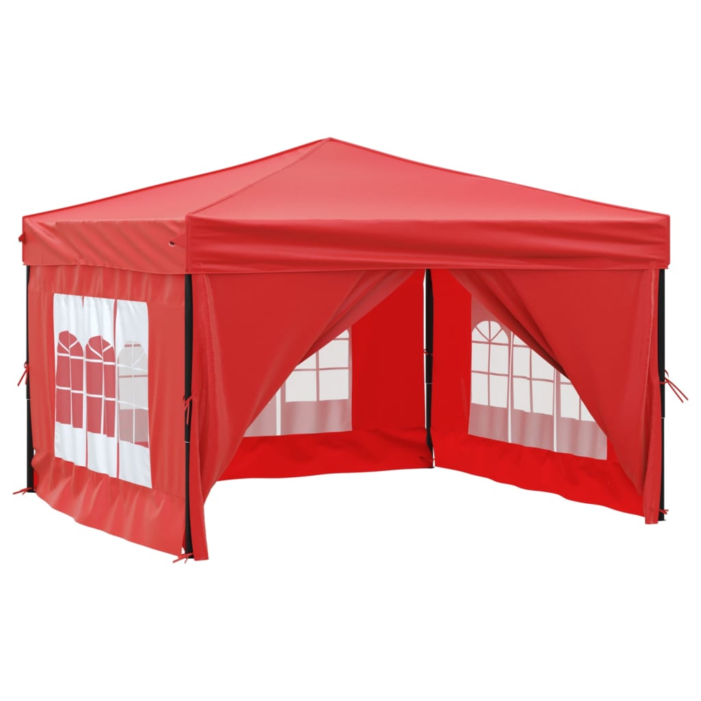 Vidaxl PartyTent pieghevole con pareti laterali 3x3 m rosso