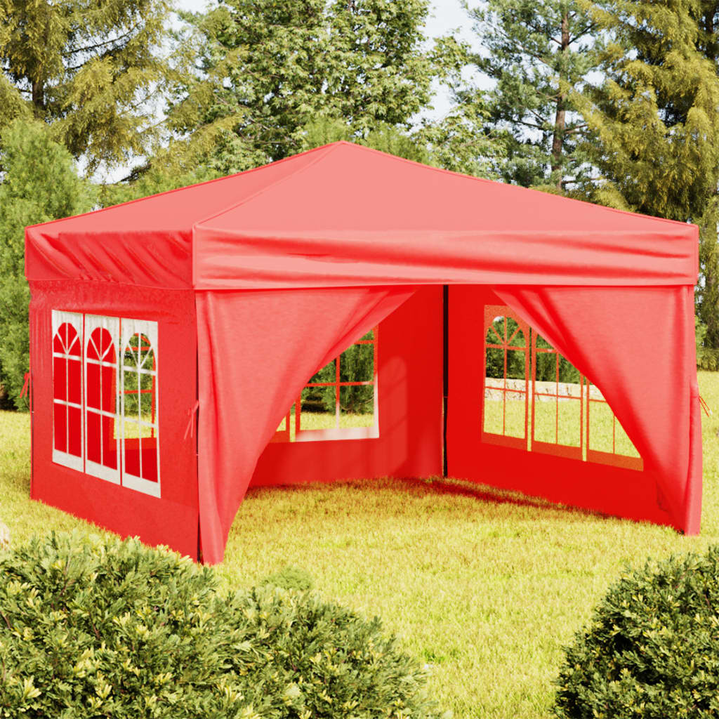 Vidaxl PartyTent pieghevole con pareti laterali 3x3 m rosso