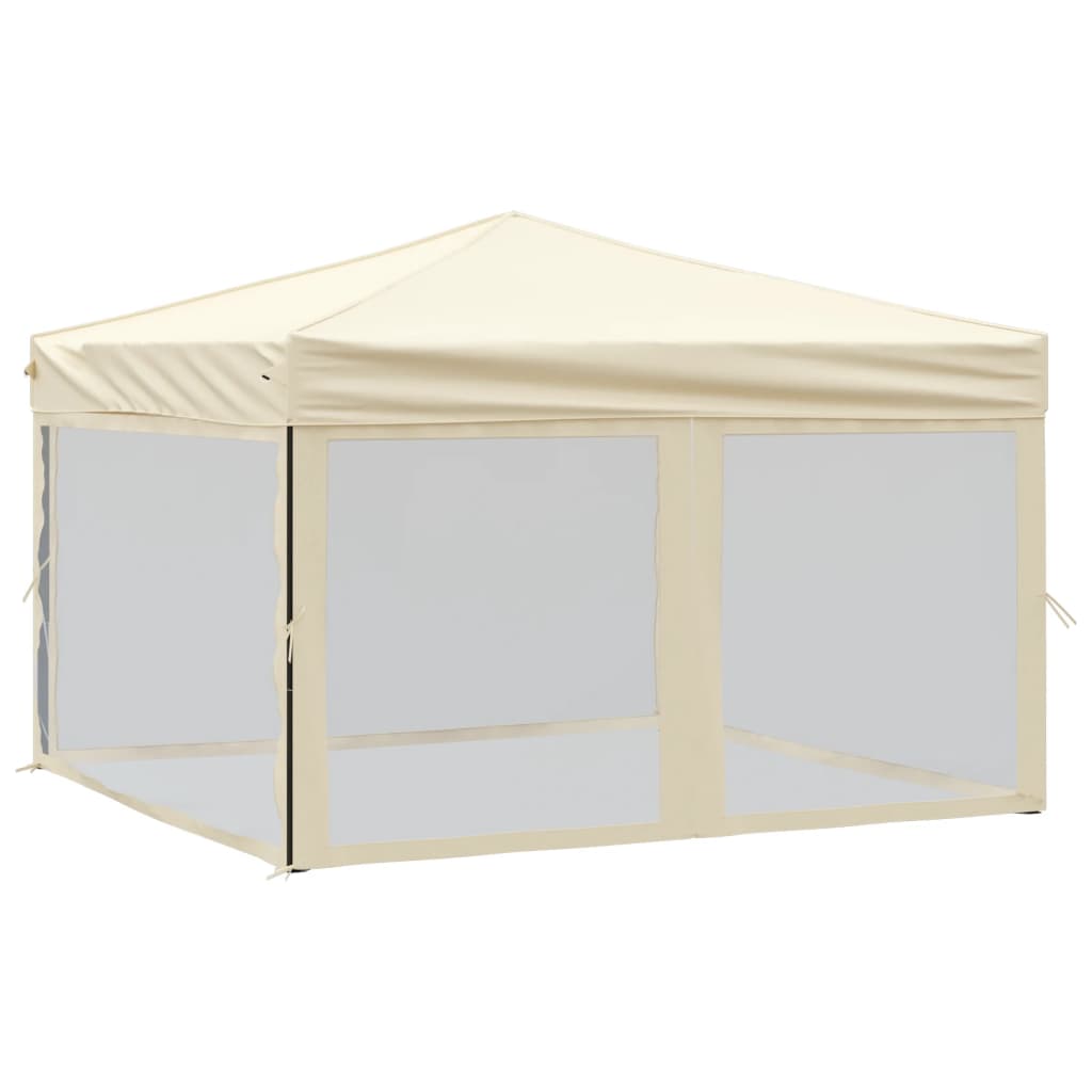 Vidaxl PartyTent pieghevole con pareti laterali 3x3 m crema