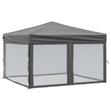 Vidaxl partytent inklapbaar met zijwanden 3x3 m antracietkleurig