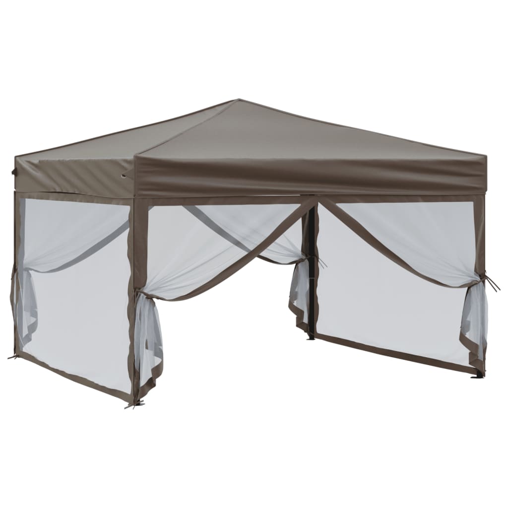 Vidaxl Partytent faltbar mit Seitenwänden 3x3 m Taupe