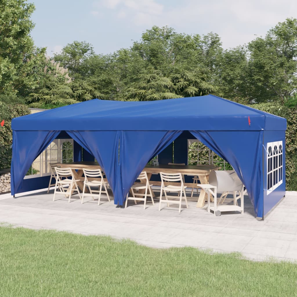 Vidaxl Partytent Foldable with side walls 3x6 m blue