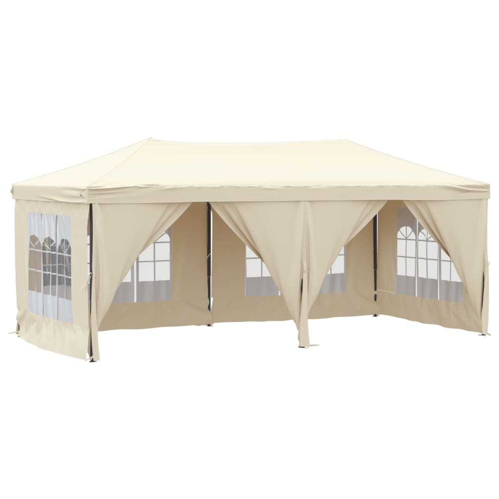 Vidaxl PartyTent pieghevole con pareti laterali 3x6 m crema