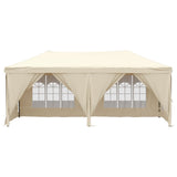 Vidaxl partytent inklapbaar met zijwanden 3x6 m crèmekleurig