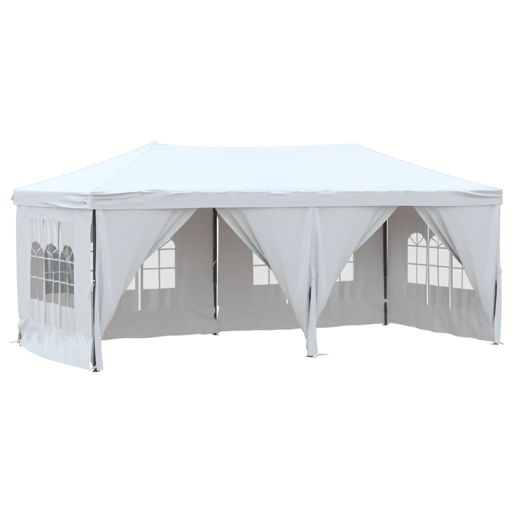 Vidaxl Partytent zložljivo s stranskimi stenami 3x6 m belo