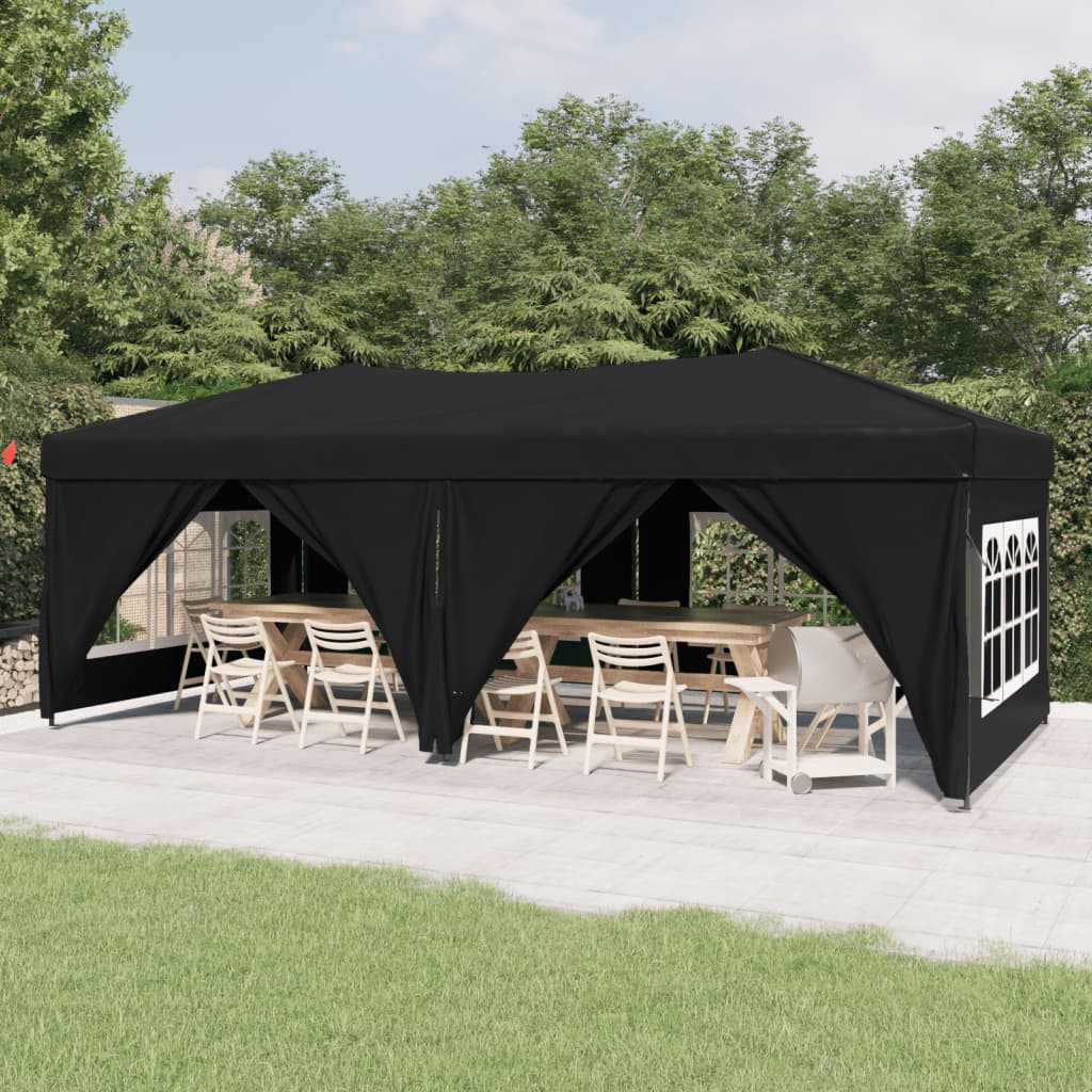 Vidaxl PartyTent pliable avec des parois latérales 3x6 m noir