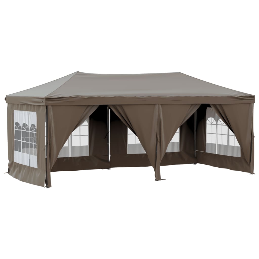 Vidaxl PartyTent plegable con paredes laterales 3x6 m taupe