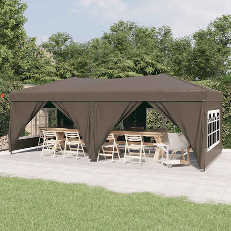 Vidaxl PartyTent pliable avec des parois latérales 3x6 m taupe