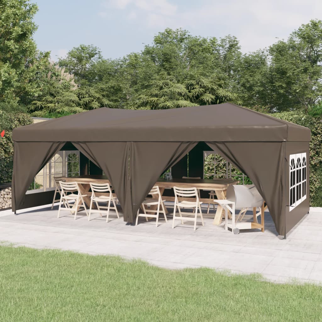 Vidaxl PartyTent plegable con paredes laterales 3x6 m taupe