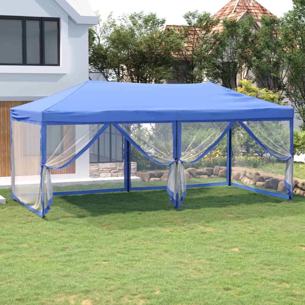 Vidaxl PartyTent pliable avec des parois latérales 3x6 m bleu