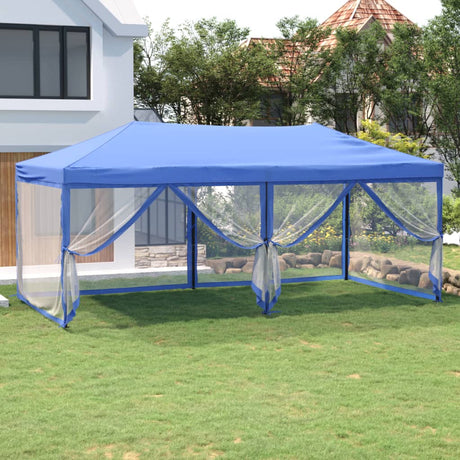 Vidaxl PartyTent pliable avec des parois latérales 3x6 m bleu