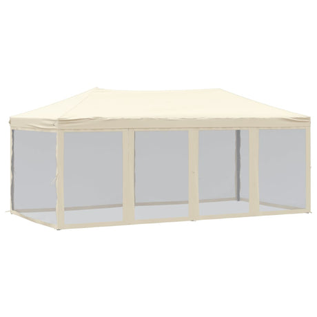 Vidaxl PartyTent pliable avec des murs latéraux 3x6 m crème -colored