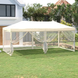 Vidaxl PartyTent pliable avec des murs latéraux 3x6 m crème -colored