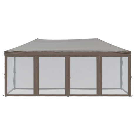 Vidaxl PartyTent pliable avec des parois latérales 3x6 m taupe