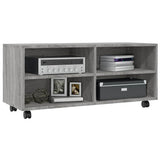 Vidaxl tv-meubel met wieltjes 90x35x35 cm bewerkt hout grijs sonoma