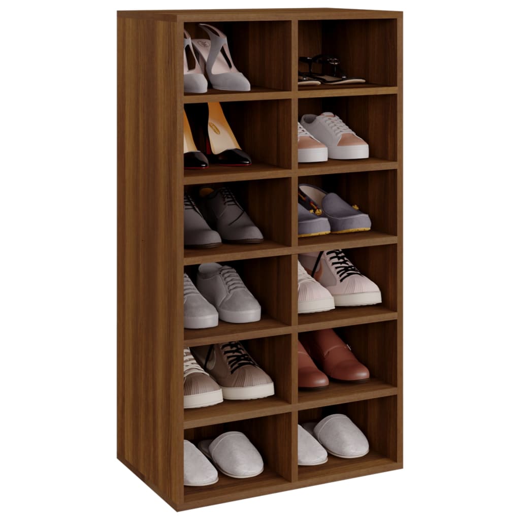 VidaXL shoe rack 54x34x100.5 cm processed wood brown oak color