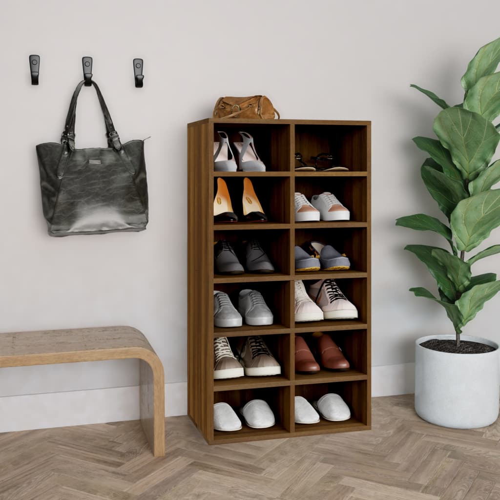 VidaXL shoe rack 54x34x100.5 cm processed wood brown oak color