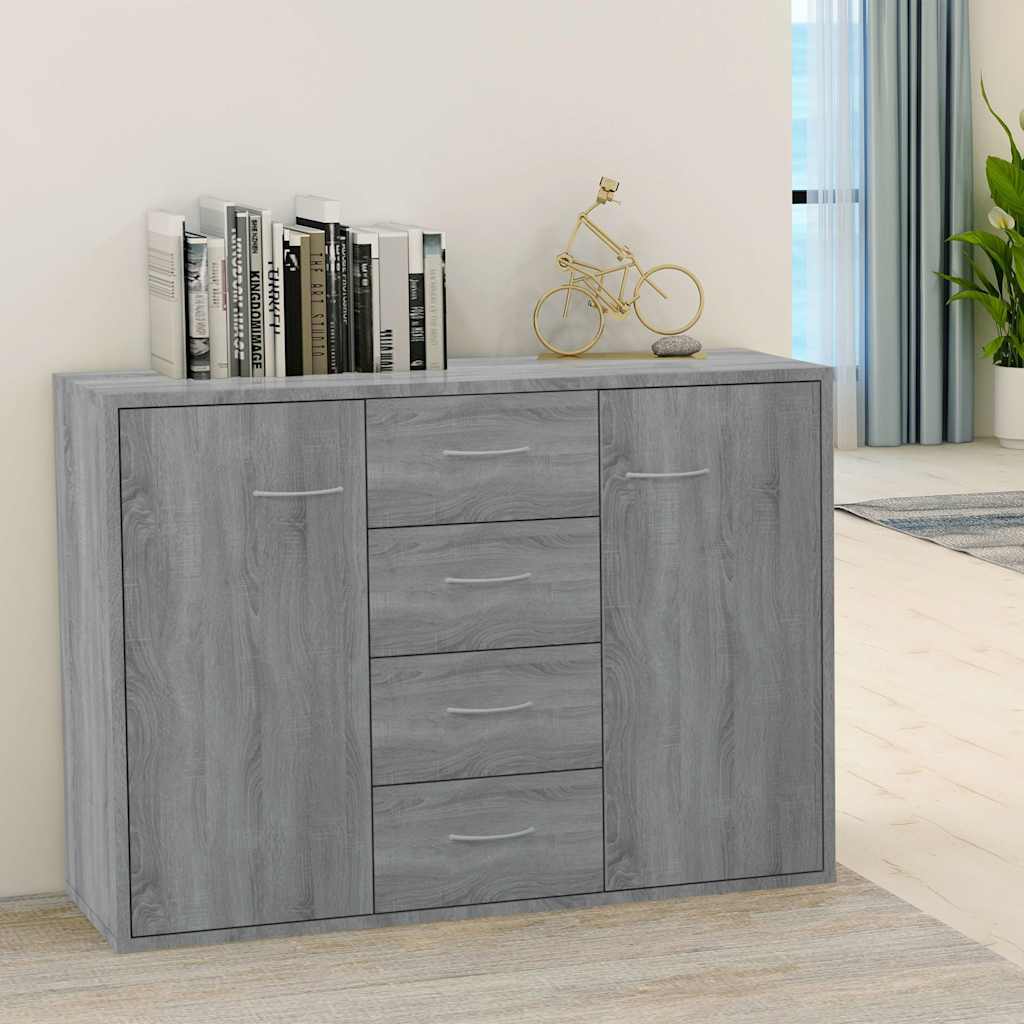 Vidaxl dressoir 88x30x65 cm bewerkt hout grijs sonoma eikenkleurig