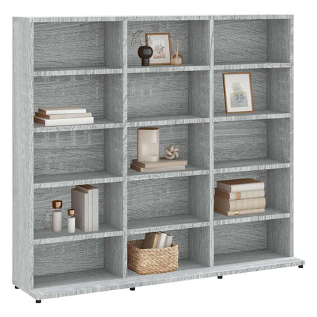 Vidaxl cd-kast 100x23x89,5 cm bewerkt hout grijs sonoma eikenkleurig