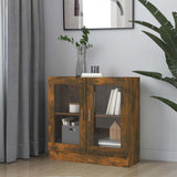 Vidaxl vitrinekast 82,5x30,5x80 cm bewerkt hout gerookt eikenkleurig