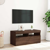 Vidaxl tv-meubel met led-verlichting 90x35x40 cm bruin eikenkleur