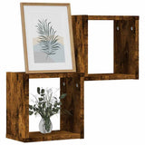 Vidaxl wandschappen 2 pcs gerookt eiken 26 x 15 x 26 cm bewerkt hout
