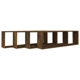 Vidaxl wandschappen kubus 4 st 100x15x30 cm bewerkt hout gerookt eiken