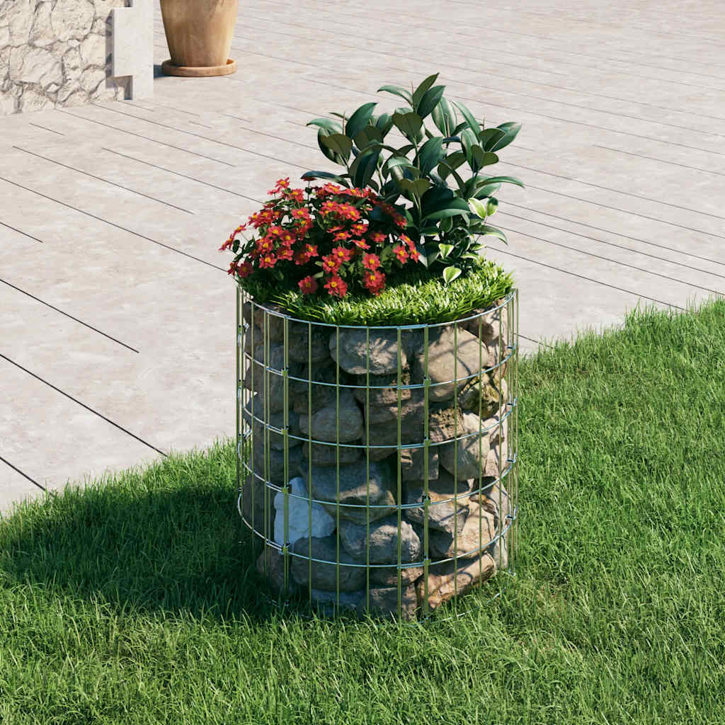 Poteau de gabion Vidaxl rond ø50x50 cm acier galvanisé