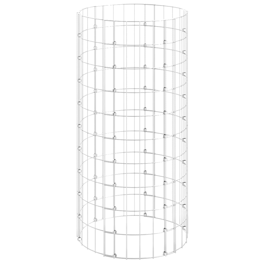 Vidaxl gabion poteau rond ø50x100 cm acier galvanisé