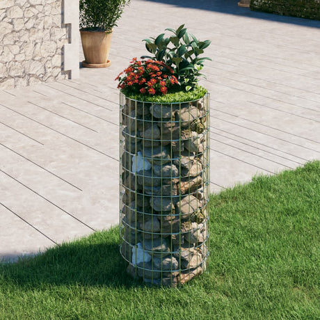 Vidaxl gabion poteau rond ø50x100 cm acier galvanisé