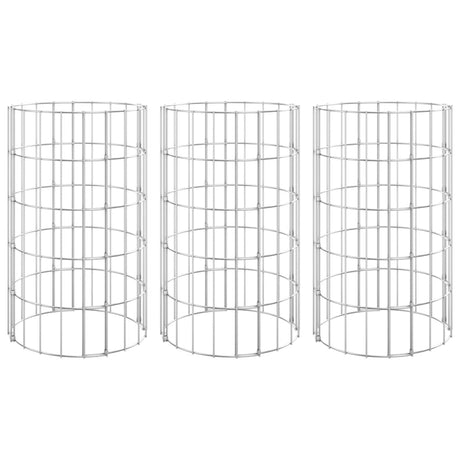 Vidaxx jardinières gabions 3 pcs rondes surélevées ø30x50 cm acier