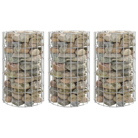 Vidaxx jardinières gabions 3 pcs rondes surélevées ø30x50 cm acier