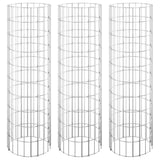 Vidaxl Gabion Planters 3 ST Round Rouled Ø30x100 cm Steel