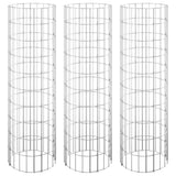 Vidaxl Gabion Planters 3 ST Round Rouled Ø30x100 cm Steel