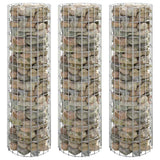 Vidaxl Gabion Planters 3 ST Round Rouled Ø30x100 cm Steel
