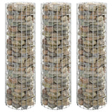 Vidaxl Gabion Planters 3 ST Round Rouled Ø30x100 cm Steel