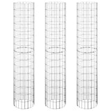 Vidaxl Gabion Planters 3 ST Round Rouled Ø30x150 cm Steel