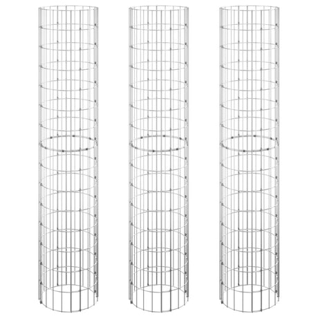 Vidaxl Gabion Planters 3 ST Round Rouled Ø30x150 cm Steel