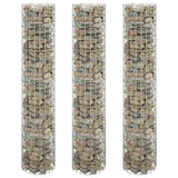 Vidaxl Gabion Planters 3 ST Round Rouled Ø30x150 cm Steel