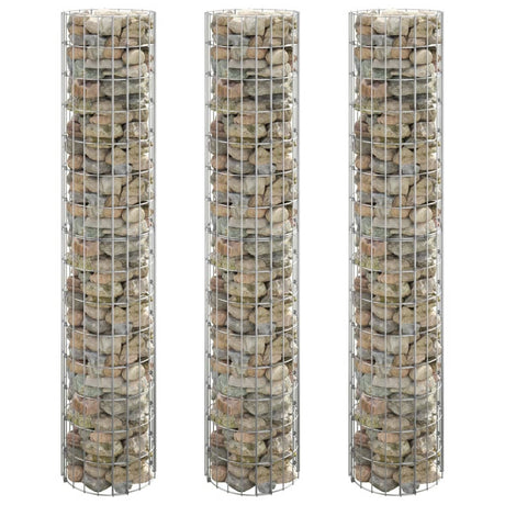 Vidaxl Gabion Planters 3 ST Round Rouled Ø30x150 cm Steel