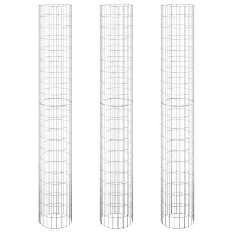 Vidaxl Gabion Planteurs 3 ST Round Rouled Ø30x200 cm Steel
